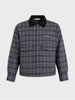 Men's Black Relaxed Fit Checkered  Casual Jacket