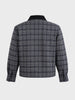 Men's Black Relaxed Fit Checkered  Casual Jacket