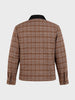 Men's Brown Relaxed Fit Checkered  Casual Jacket