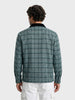 Men's Green Relaxed Fit Checkered  Casual Jacket