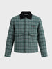 Men's Green Relaxed Fit Checkered  Casual Jacket
