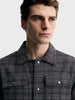 Men's Grey Regular Fit Graphic Printed Retro Wear Jacket