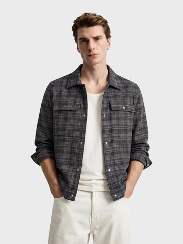 Men's Grey Regular Fit Graphic Printed Retro Wear Jacket