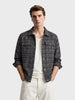 Men's Grey Regular Fit Graphic Printed Retro Wear Jacket