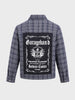 Men's Black Regular Fit Graphic Printed Retro Wear Jacket