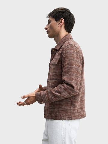 Men's Brown Regular Fit Graphic Printed Retro Wear Jacket