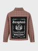 Men's Brown Regular Fit Graphic Printed Retro Wear Jacket