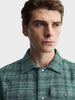 Men's Green Regular Fit Graphic Printed Retro Wear Jacket