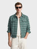 Men's Green Regular Fit Graphic Printed Retro Wear Jacket