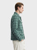 Men's Green Regular Fit Graphic Printed Retro Wear Jacket