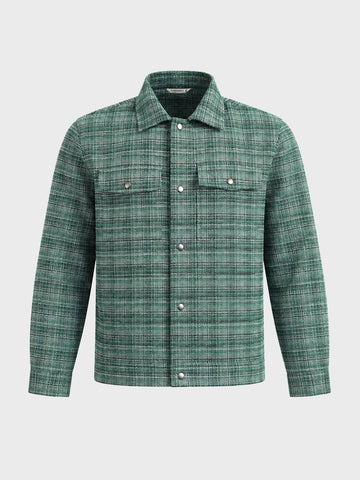 Men's Green Regular Fit Graphic Printed Retro Wear Jacket