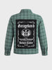 Men's Green Regular Fit Graphic Printed Retro Wear Jacket