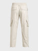 Men's Beige Loose Fit Solid Utility Cargo