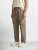 Men's Brown Loose Fit Solid Utility Cargo