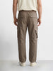 Men's Brown Loose Fit Solid Utility Cargo