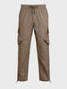 Men's Brown Loose Fit Solid Utility Cargo