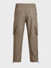 Men's Brown Loose Fit Solid Utility Cargo