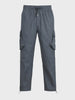 Men's Grey Loose Fit Solid Utility Cargo