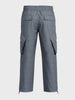 Men's Grey Loose Fit Solid Utility Cargo