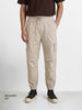 Men's White Relaxed Fit Solid Utility Joggers