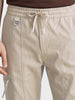 Men's White Relaxed Fit Solid Utility Joggers