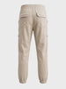 Men's White Relaxed Fit Solid Utility Joggers