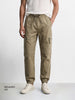 Men's Green Relaxed Fit Solid Utility Joggers