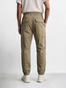 Men's Green Relaxed Fit Solid Utility Joggers