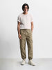 Men's Green Relaxed Fit Solid Utility Joggers