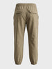 Men's Green Relaxed Fit Solid Utility Joggers