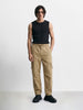 Men's Khaki Relaxed Fit Solid Utility Joggers