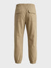 Men's Khaki Relaxed Fit Solid Utility Joggers