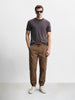 Men's Brown Relaxed Fit Solid Utility Joggers Joggers