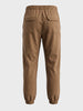Men's Brown Relaxed Fit Solid Utility Joggers Joggers