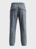 Men's Grey Relaxed Fit Solid Utility Joggers Joggers
