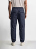 Men's Navy Blue Relaxed Fit Solid Utility Joggers
