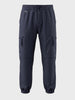 Men's Navy Blue Relaxed Fit Solid Utility Joggers
