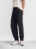 Men's Black Relaxed Fit Solid Utility Joggers