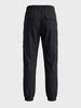 Men's Black Relaxed Fit Solid Utility Joggers