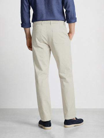 Men's Beige Relaxed Fit Solid Casual Trousers