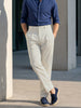 Men's Beige Relaxed Fit Solid Casual Trousers