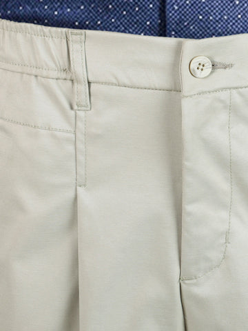 Men's Beige Relaxed Fit Solid Casual Trousers