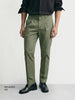 Men's Green Relaxed Fit Solid Casual Trousers