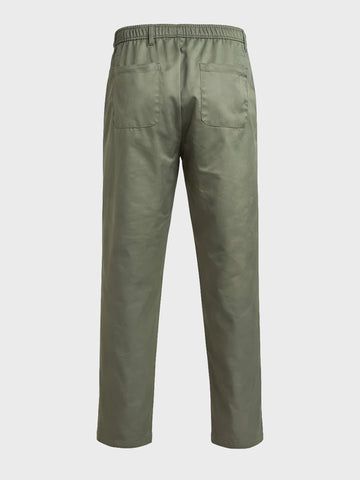 Men's Green Relaxed Fit Solid Casual Trousers