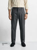 Men's Grey Relaxed Fit Solid Casual Trousers