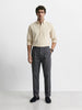 Men's Grey Relaxed Fit Solid Casual Trousers