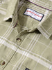 Men's Green Slim Fit Checked Casual Shirt