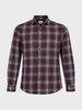 Men's Maroon Slim Fit Checkered Casual Shirt