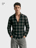 Men's Green Slim Fit Checkered Casual Shirt