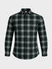 Men's Green Slim Fit Checkered Casual Shirt